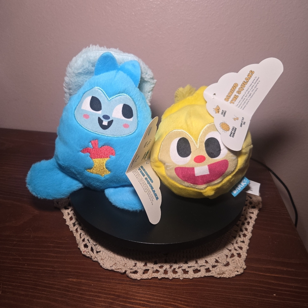 Bark Box NWT Plush Squeaky Dog Toy Duo